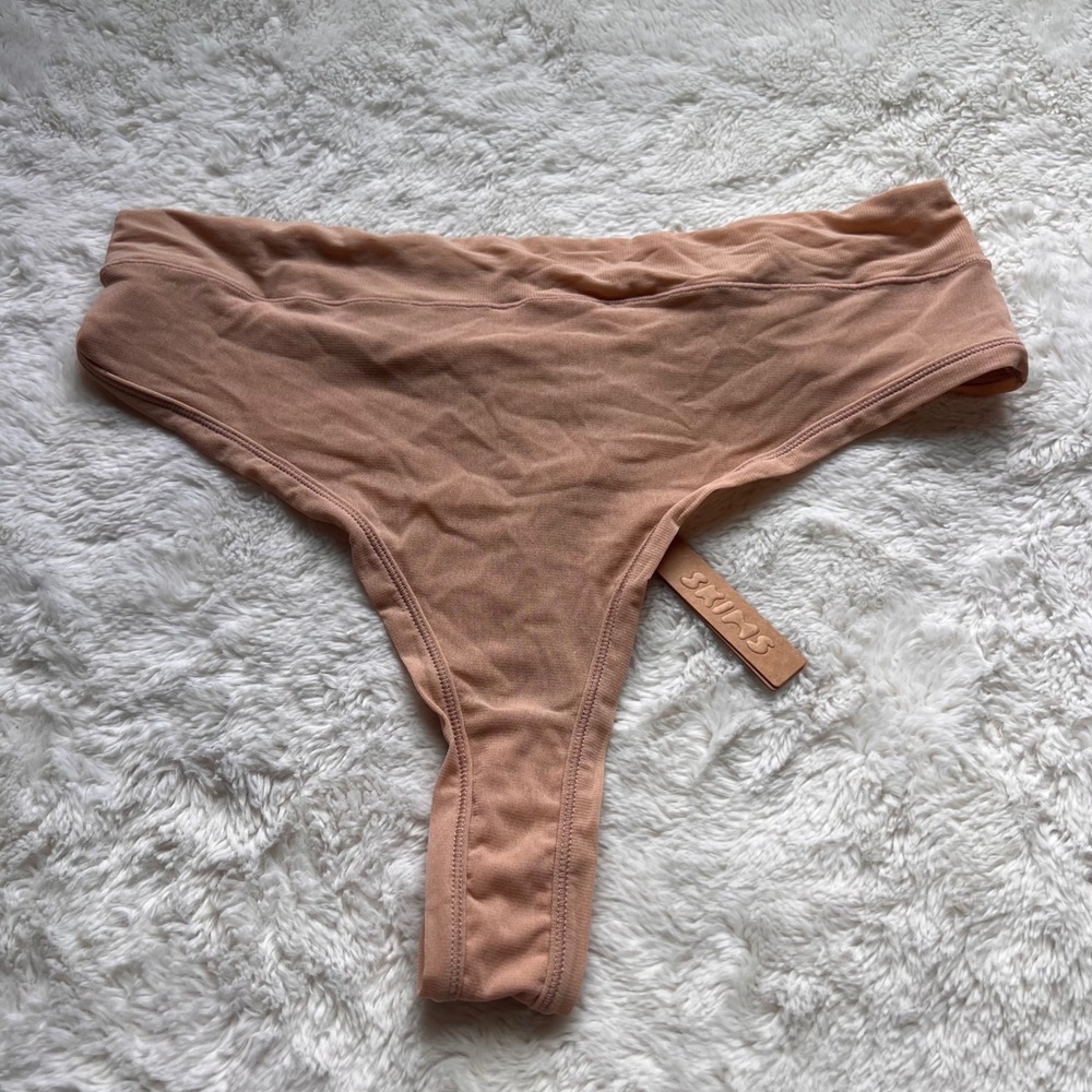 SKIMS Summer Mesh Thong Clay PN-THG-1635 Women's Plus Size 3X New With Tags
